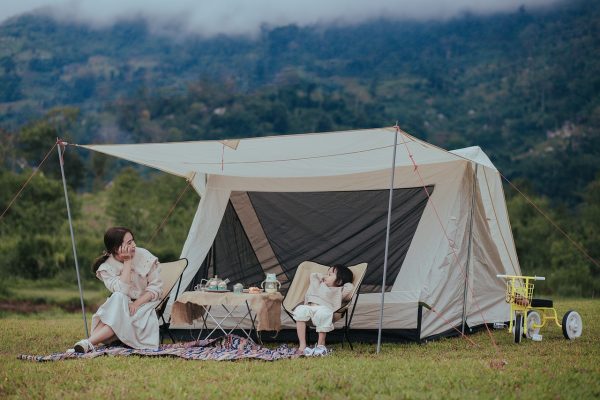 camping tent and camping chair